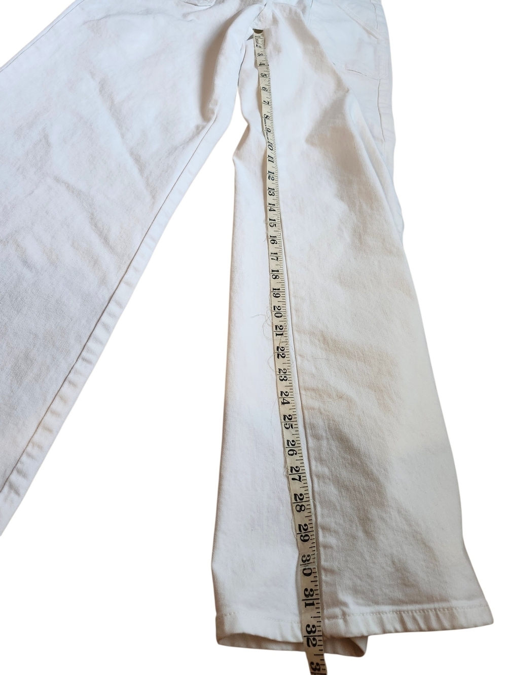 JBD Just Black Denim White Wide Leg Jeans High Rise Patch Pocket Long 32" Inseam - Picture 10 of 13